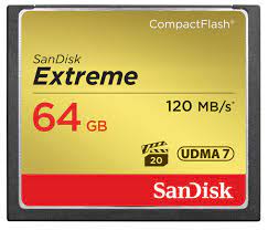 Sandisk Extreme 64 GB Udma7 Compactflash Card - Black/Gold, 64 GB