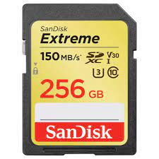 Sandisk 256GB Extreme Sdxc Uhs-I Card - C10, U3, V30, 4K Uhd, Sd Card - Sdsdxv5-256G-Gncin