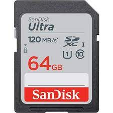 Sandisk 64GB Ultra Sdxc Uhs-I Memory Card - 120Mb/S, C10, U1, Full Hd, Sd Card - Sdsdun4-064G-Gn6In