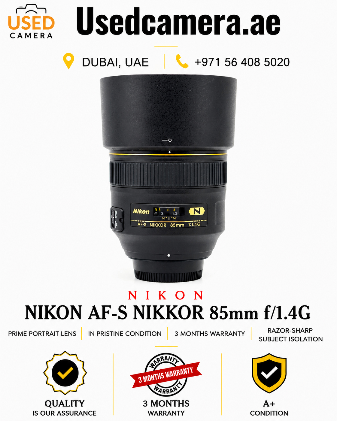 Nikon AF-S NIKKOR 85mm f/1.4G Lens
