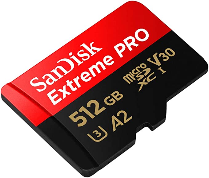 Sandisk Extreme Pro microSDXC 512GB + SD Adapter + Rescue Pro Deluxe 170MB/s A2 C10 V30 UHS-I U4