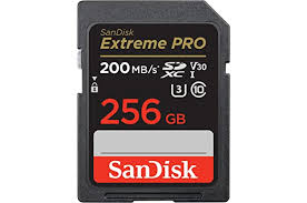 Extreme Pro SDXC Card 256GB - 200MB/s V30 UHS-I U3