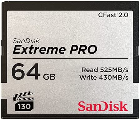 Sandisk 64GB Extreme Pro Cfast 2.0 Memory Card For Cameras And Camcorders, 4K Video Black/Silver - Sdcfsp-064G-G46D