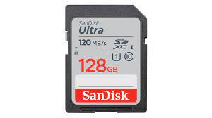 SanDisk 128GB Ultra SDXC UHS-I Memory Card, 120MB/s, C10, U1, Full HD, SD Card | SDSDUN4-128G-GN6IN
