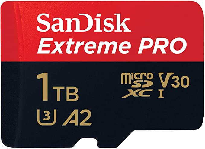 Sandisk Extreme Pro microSDXC 1TB + SD Adapter + Rescue Pro Deluxe 170MB/s A2 C10 V30 UH